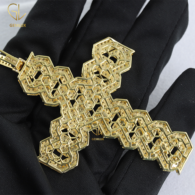 Bling Bling Moissanite Diamond Cuban Cross HipHop Pendant