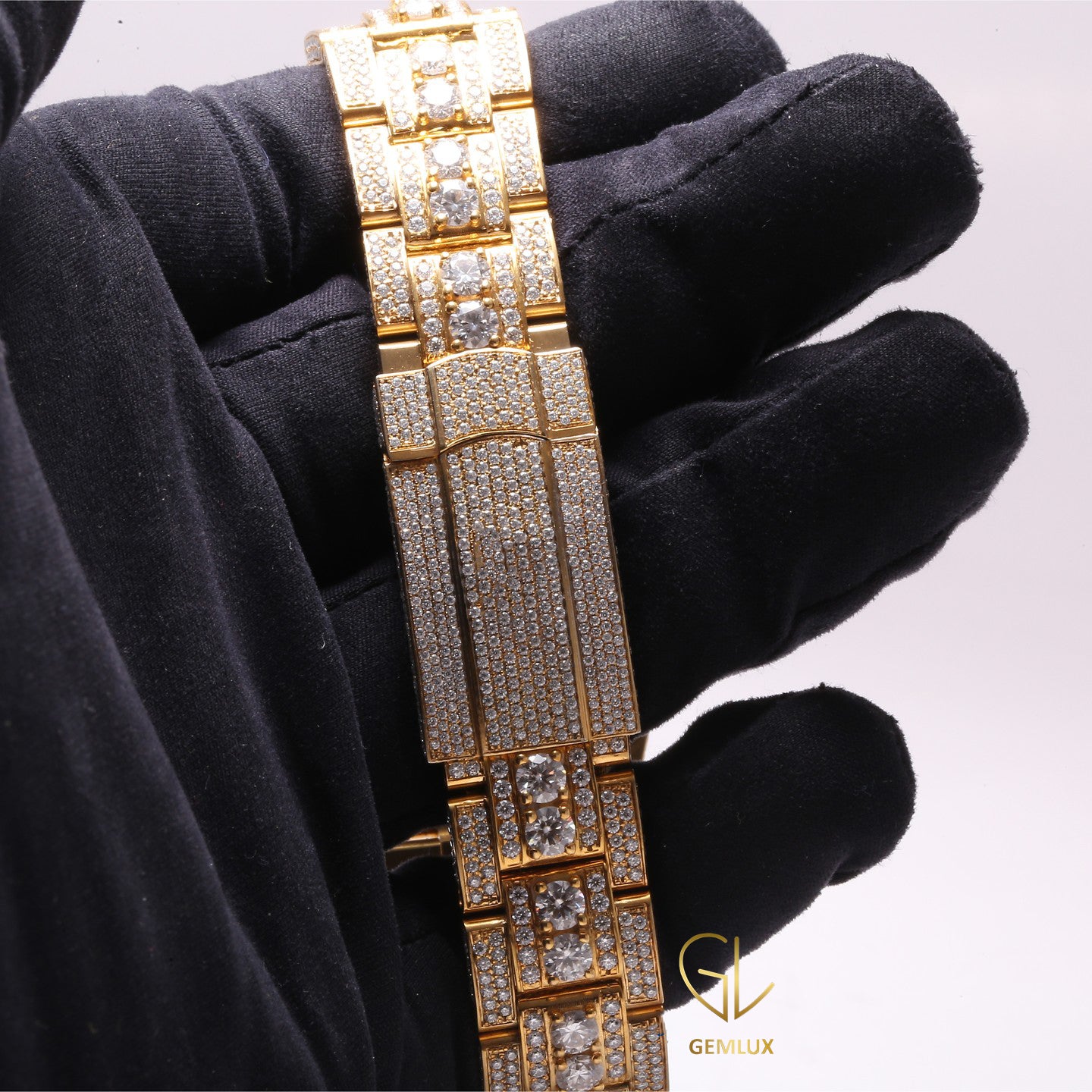 Bling Bling Iced Out Moissanite Arabic Dial Hip Hop Watch