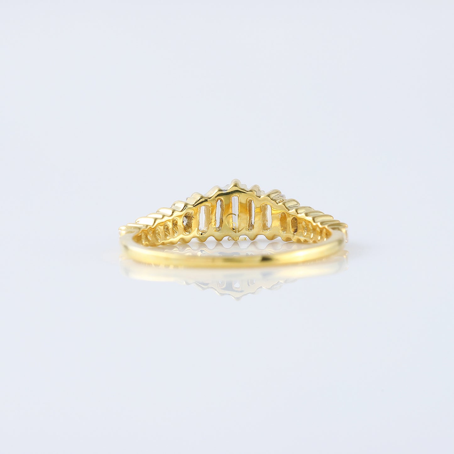Art Deco Baguette Cut Tiara Wedding Band