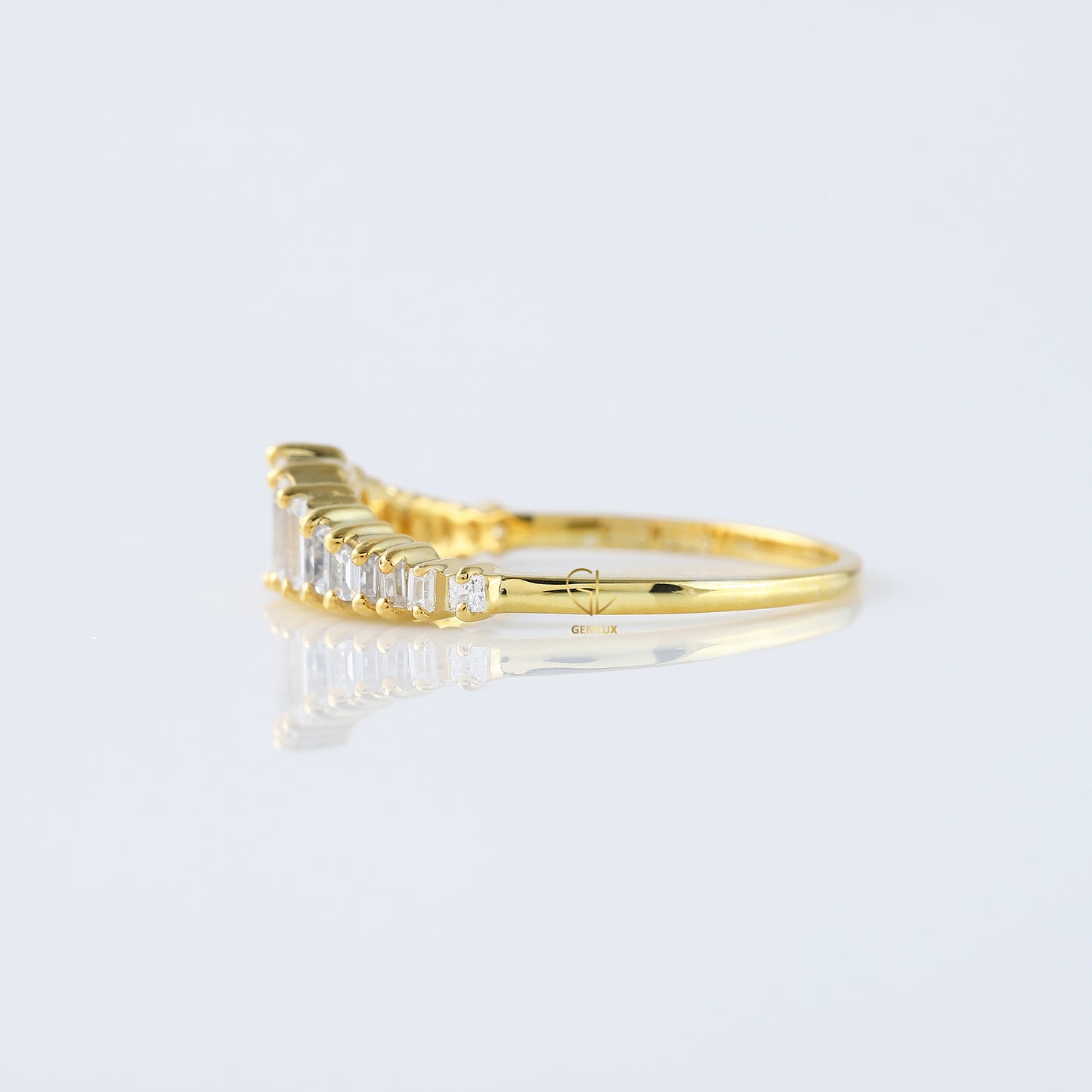 Art Deco Baguette Cut Tiara Wedding Band