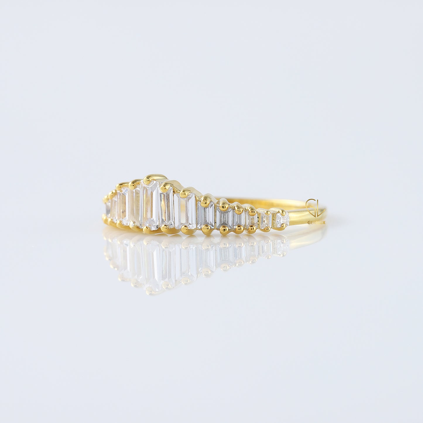Art Deco Baguette Cut Tiara Wedding Band