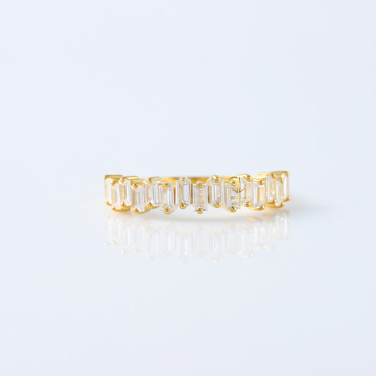 Baguette Cut Lab Grown Half Eternity Wedding Band