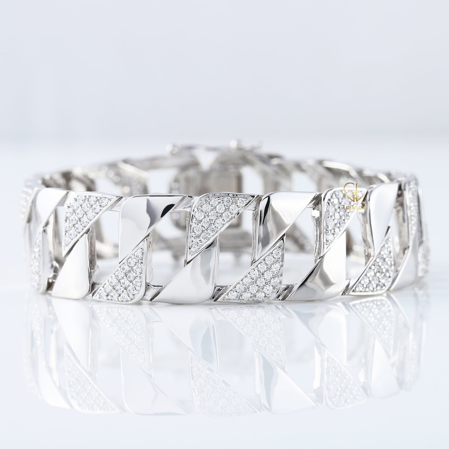 Bling Bling Lab Grown Diamond Cuban Hip Hop Bracelet For Men