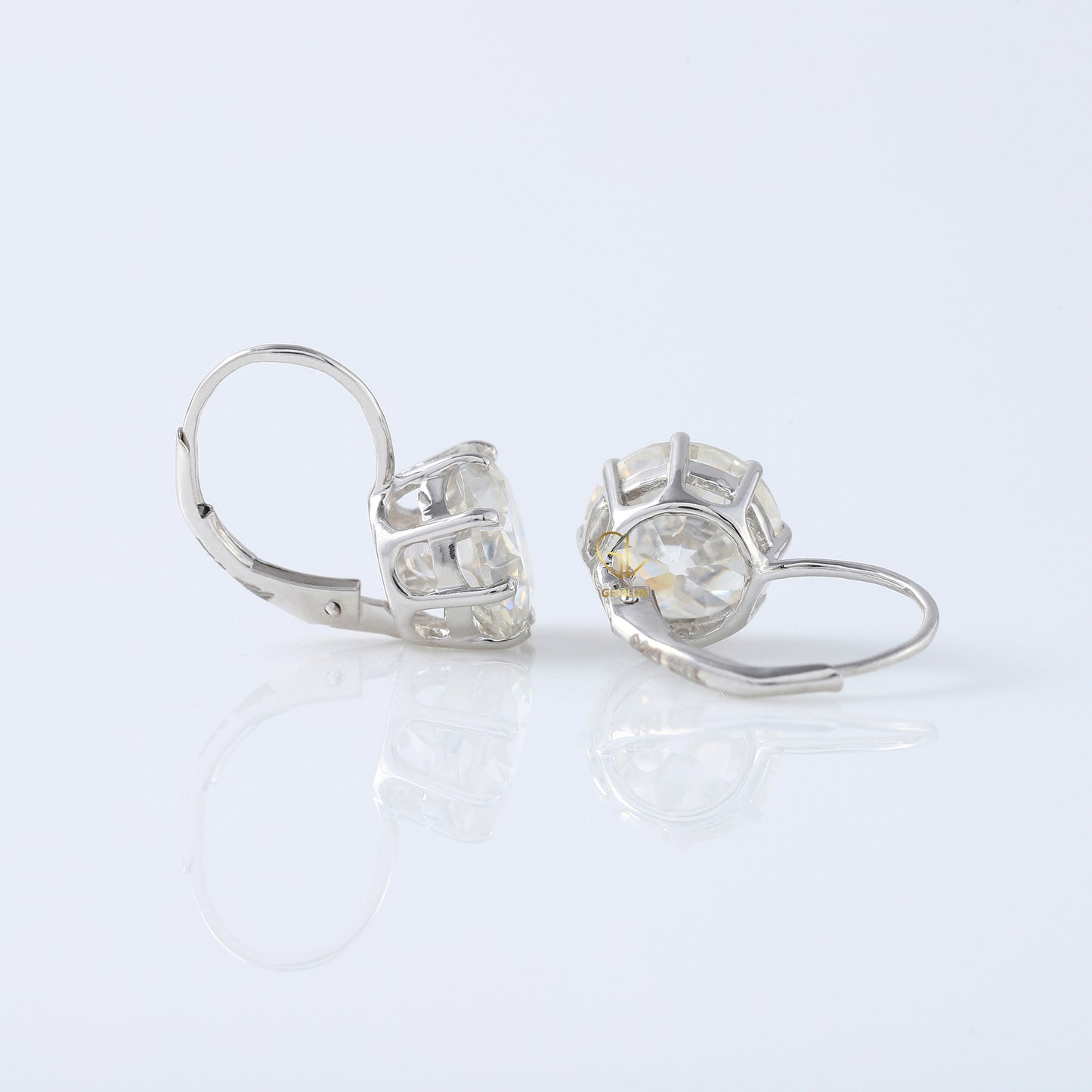 Certified Old European Round Cut Lab Grown Drop Earrings