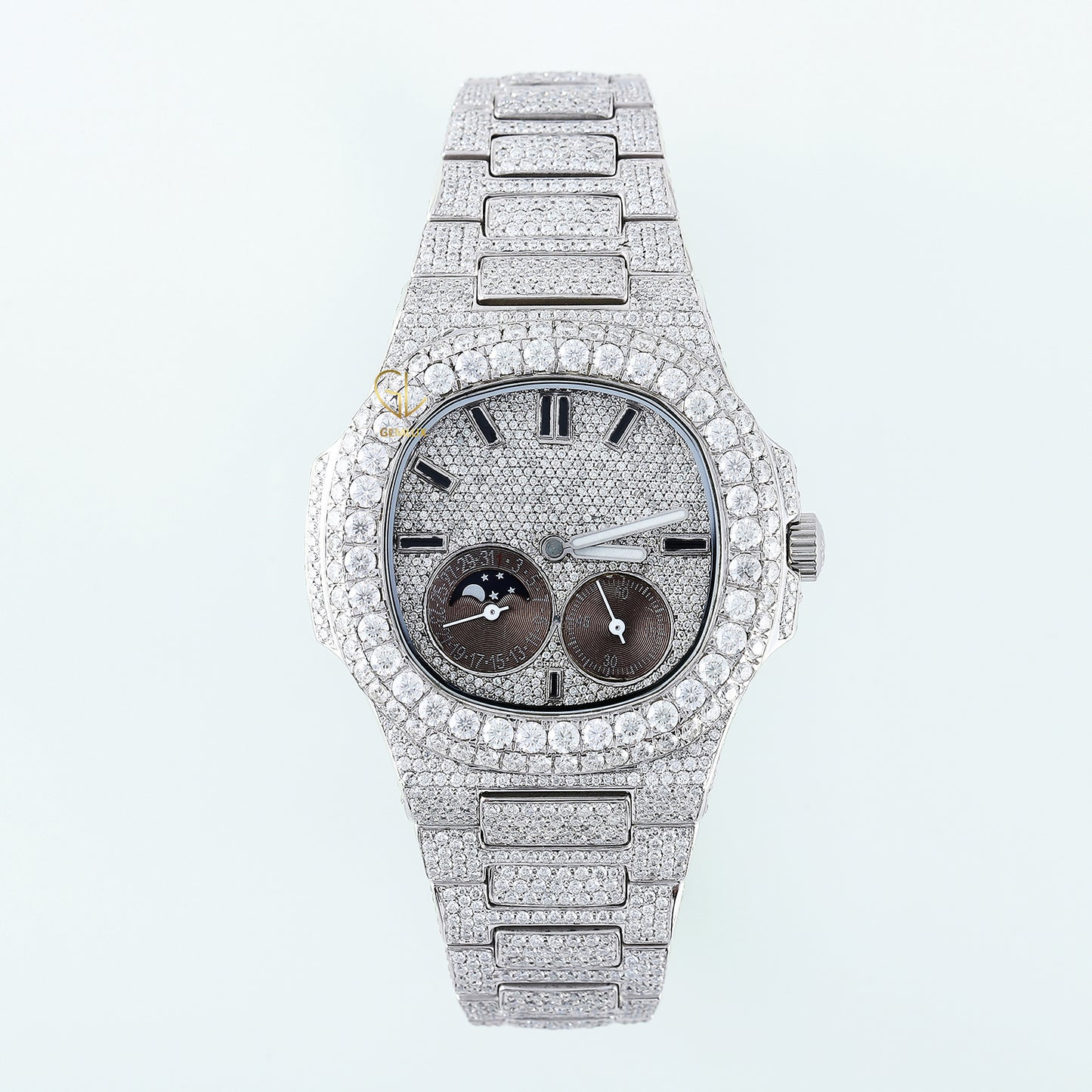 Chronograph Iced Out Moissanite Diamond Hip Hop Watch