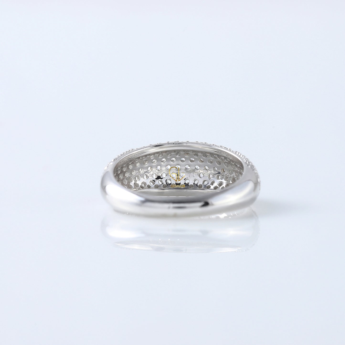 Dome Style Pave Set Lab Grown Diamond Chunky Ring