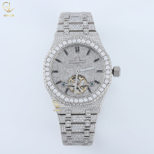 Full White Iced Out Lab Grown Diamond Hip Hop Watch For Men