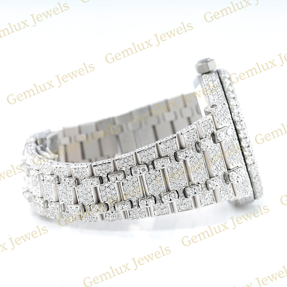 Full White Iced Out Pass Diamond Tester D VVS Moissanite Watch