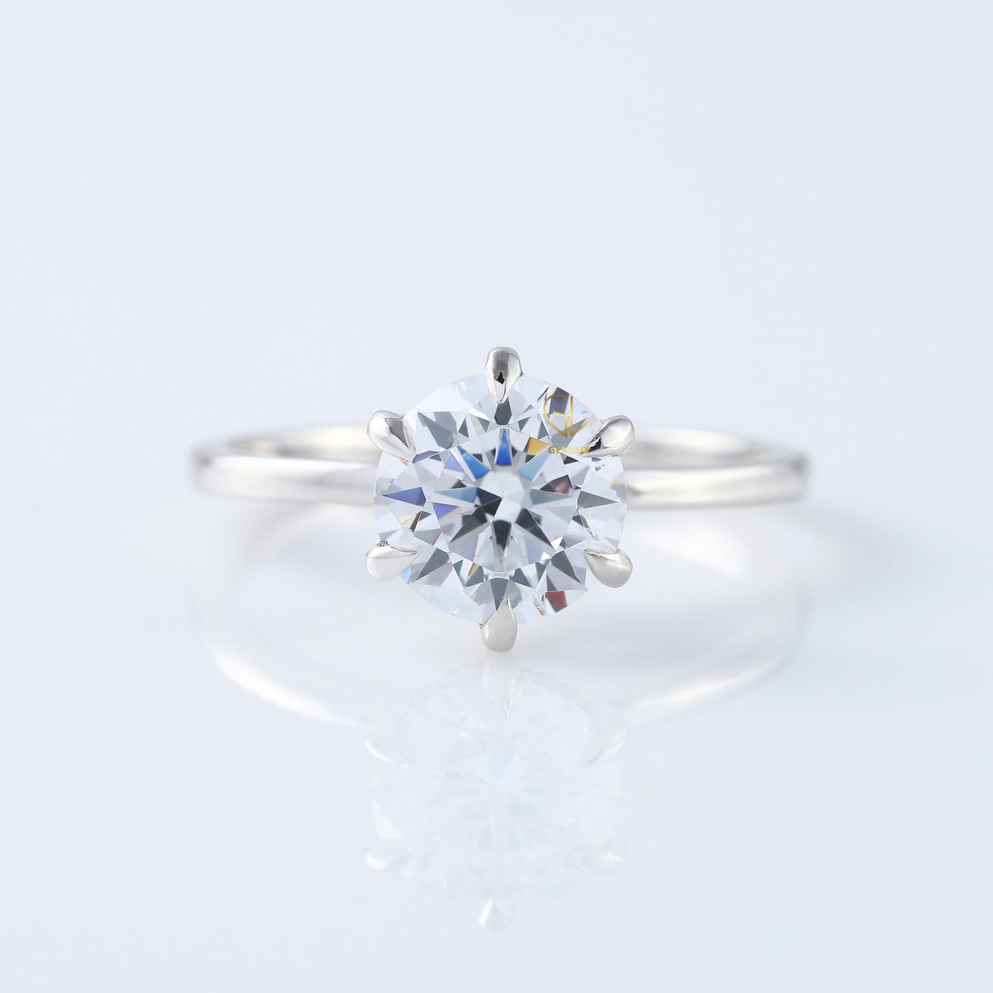 IGI Certified Round Cut Lab Grown Hidden Halo Solitaire Ring