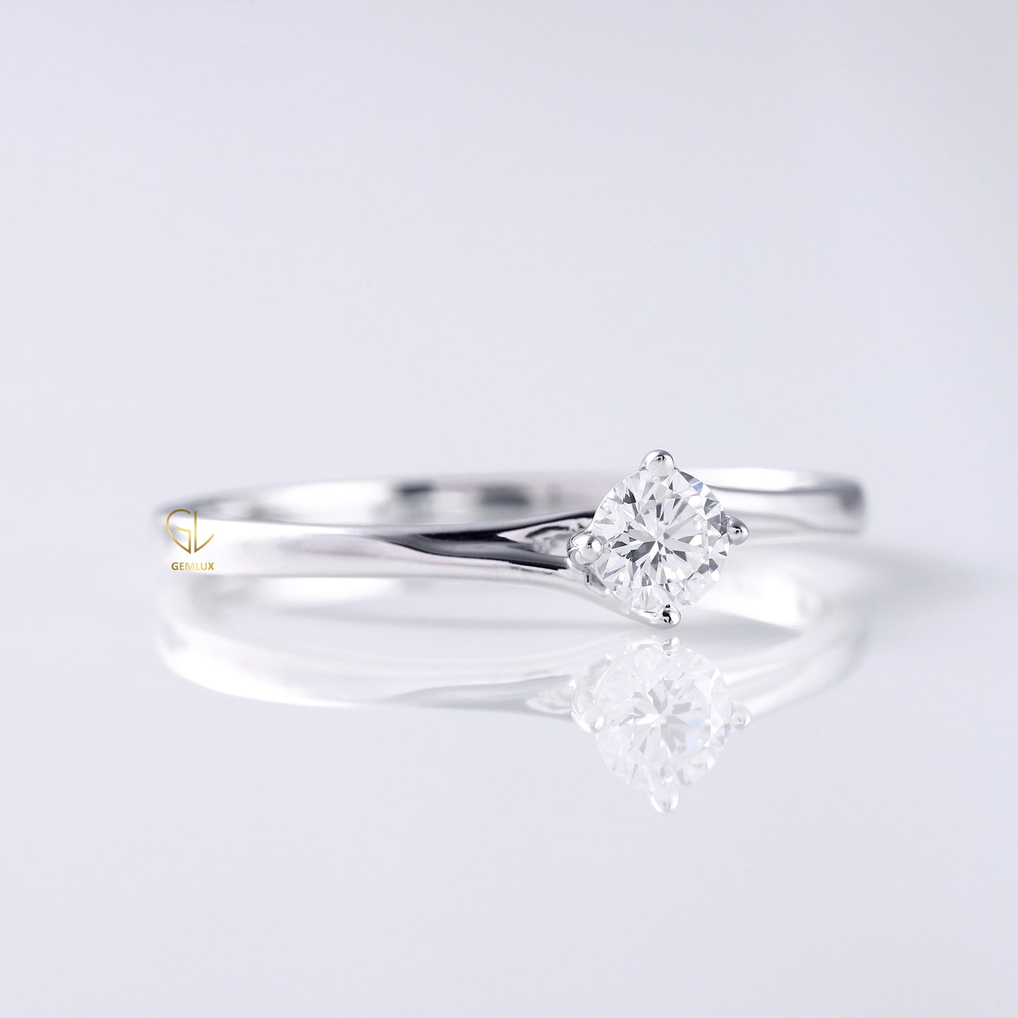 Round Diamond Solitaire Bypass Ring
