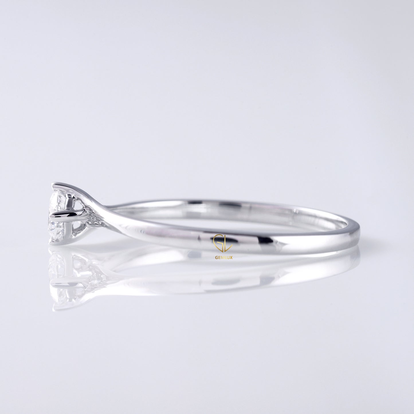 Round Diamond Solitaire Bypass Ring