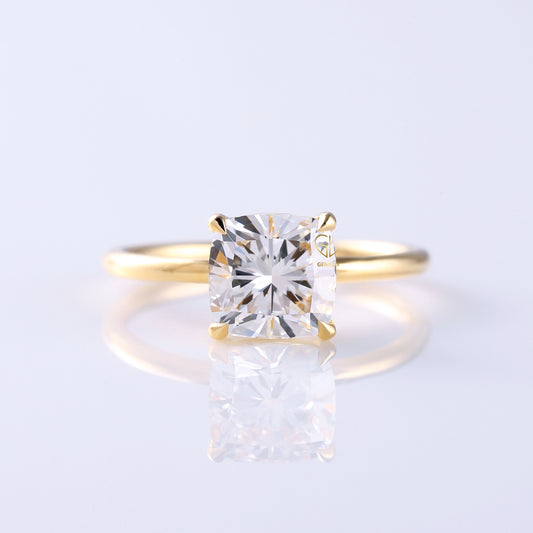 Cushion Cut Lab Grown Diamond Classic Solitaire Engagement Ring