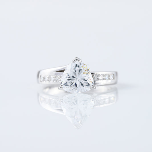 IGI Certified Trillion Cut Lab Grown Diamond Bypass Engagement Ring