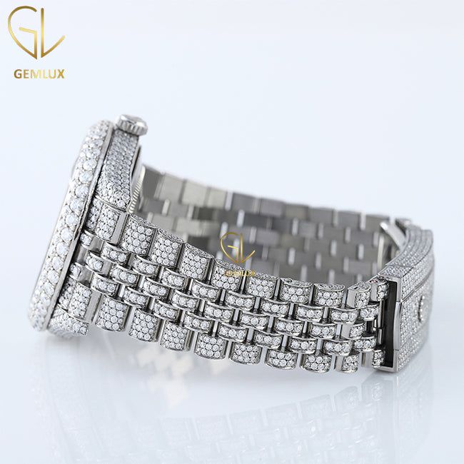 Iced Out Rainbow Arabic Dial D VVS Moissanite Diamond Watch