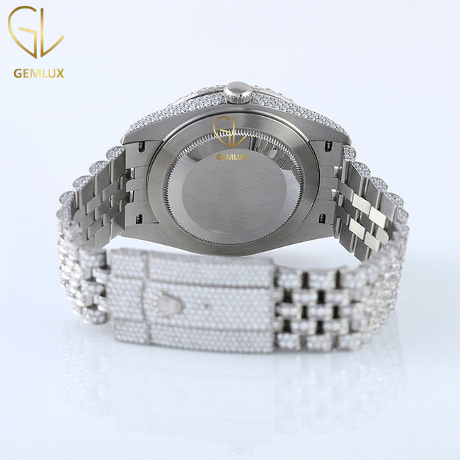 Iced Out Rainbow Arabic Dial D VVS Moissanite Diamond Watch