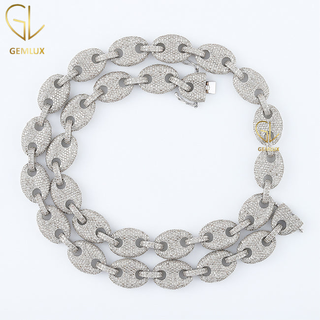 Iced Out VVS Moissanite Diamond Coffee Bean Chain