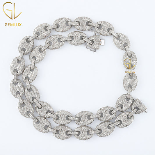 Iced Out VVS Moissanite Diamond Coffee Bean Chain