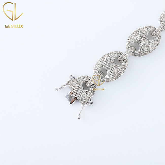 Iced Out VVS Moissanite Diamond Coffee Bean Chain