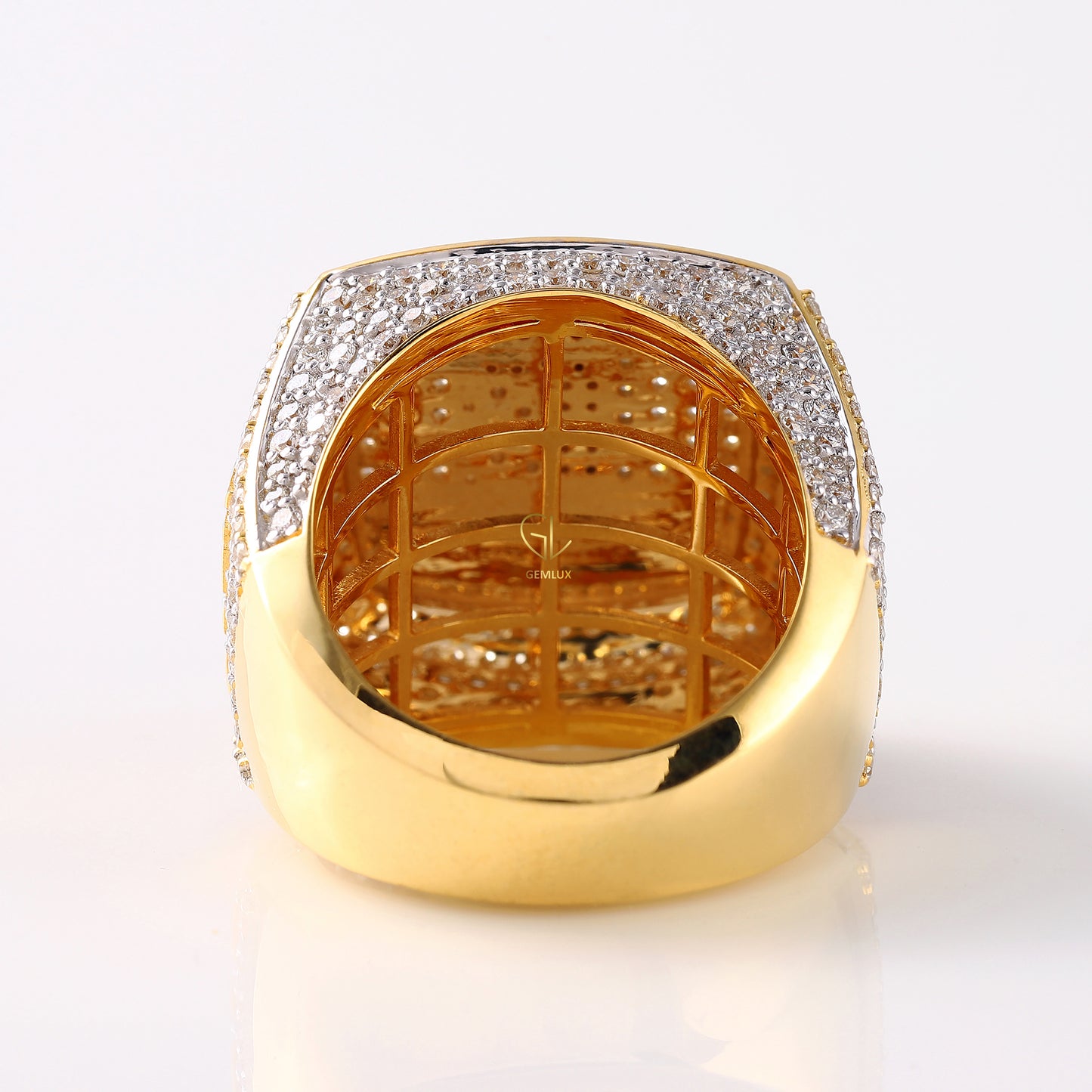 Iced Out Lab Grown Initial Letter Hip Hop Ring For Men