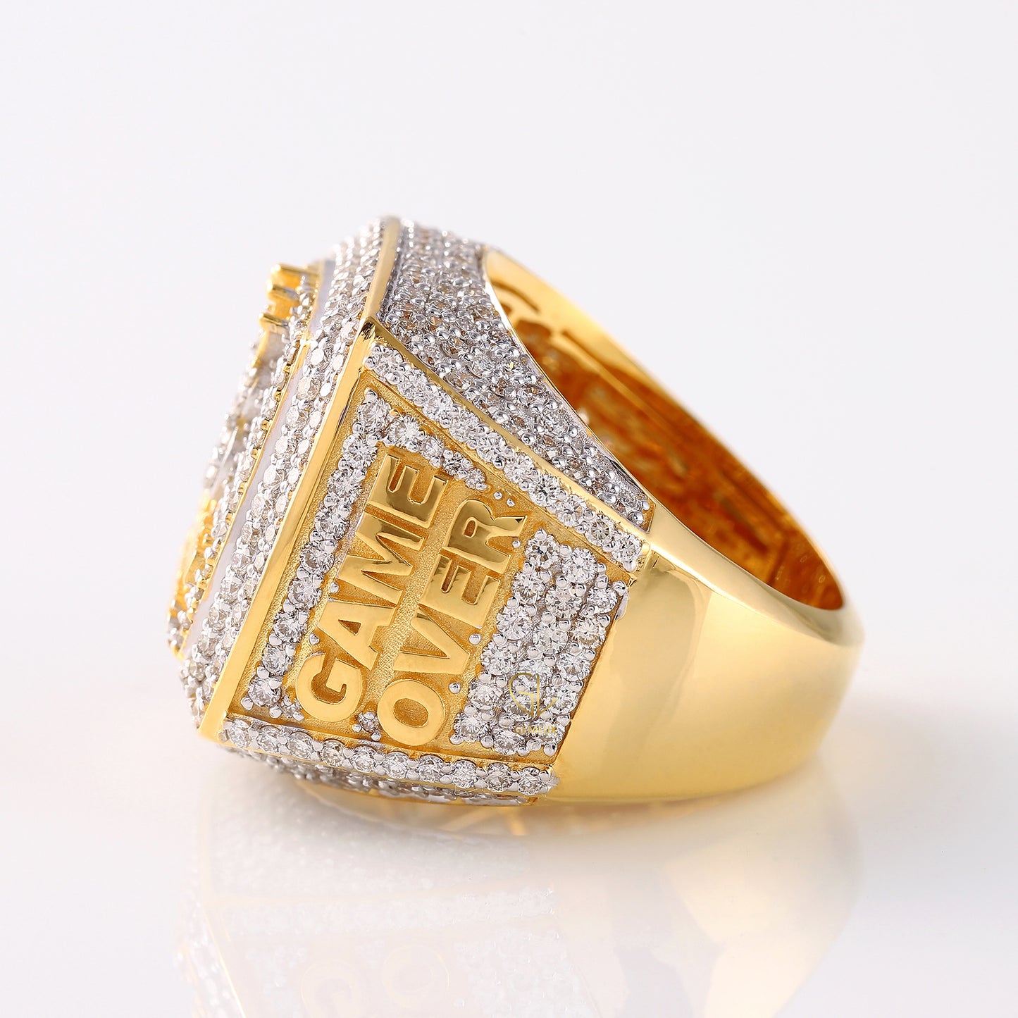 Iced Out Lab Grown Initial Letter Hip Hop Ring For Men