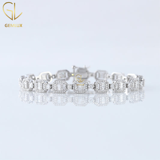 925 Silver Moissanite Diamond Vintage Bracelet