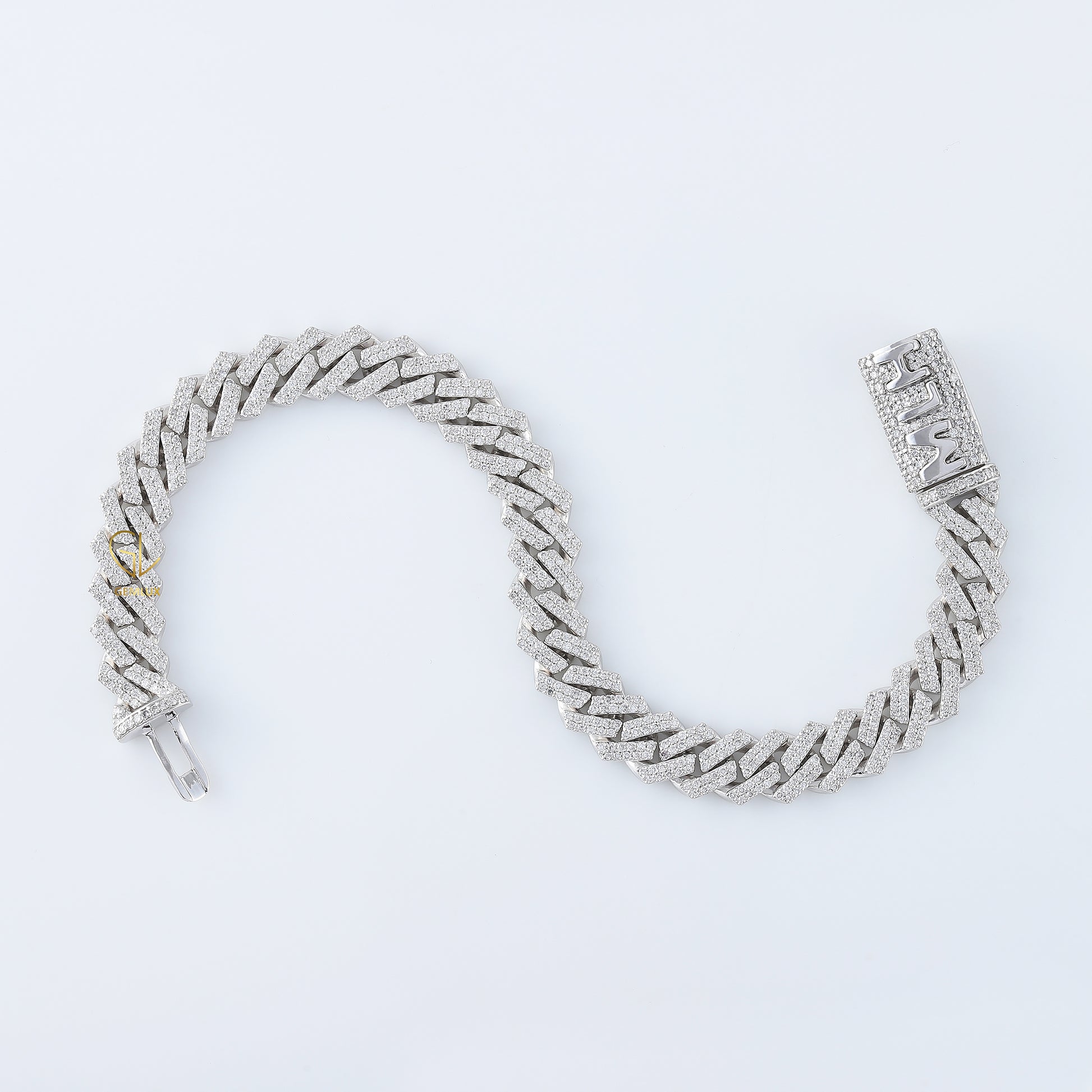 Lab Grown Diamond HipHop Iced Out Cuban Link Chain Bracelet