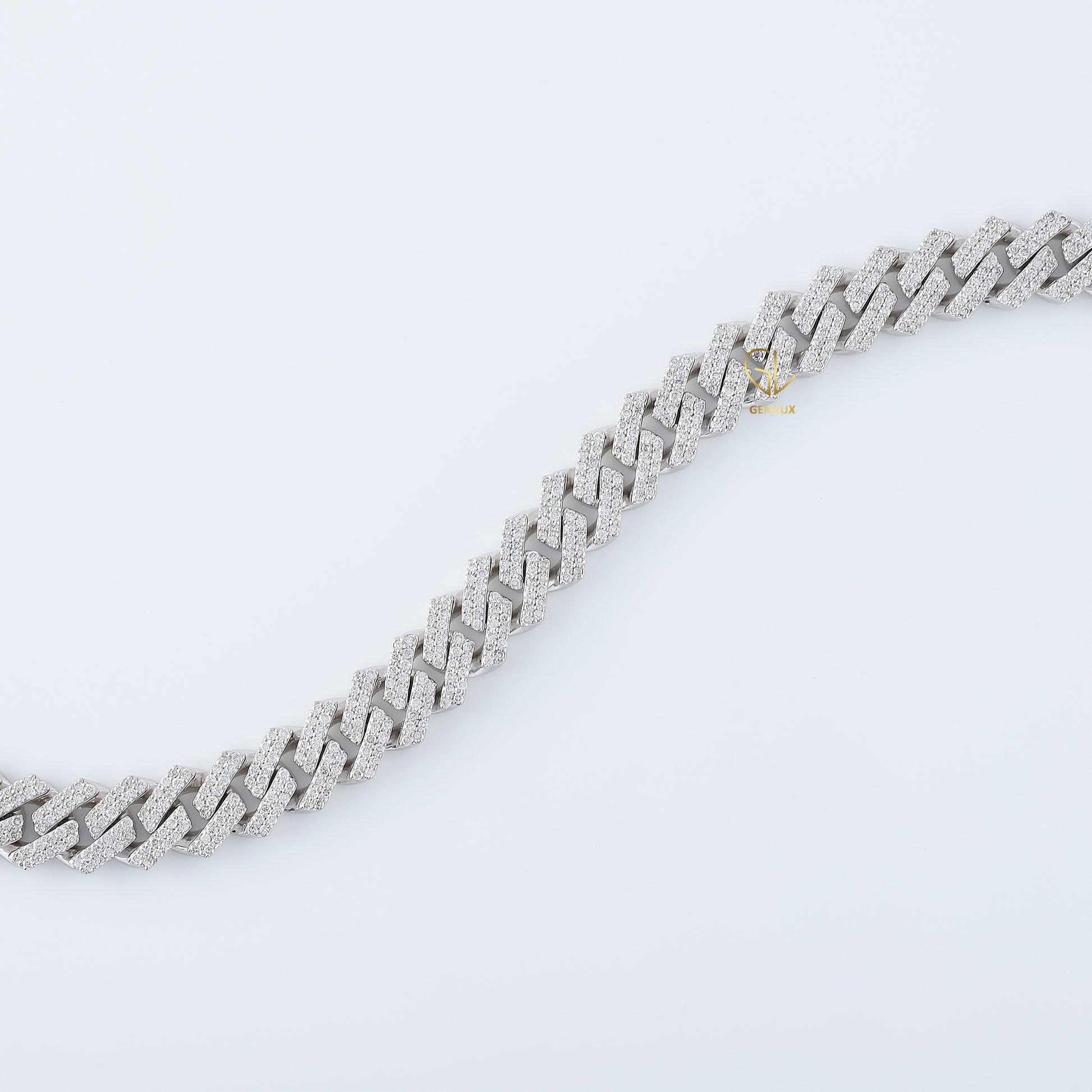 Lab Grown Diamond HipHop Iced Out Cuban Link Chain Bracelet