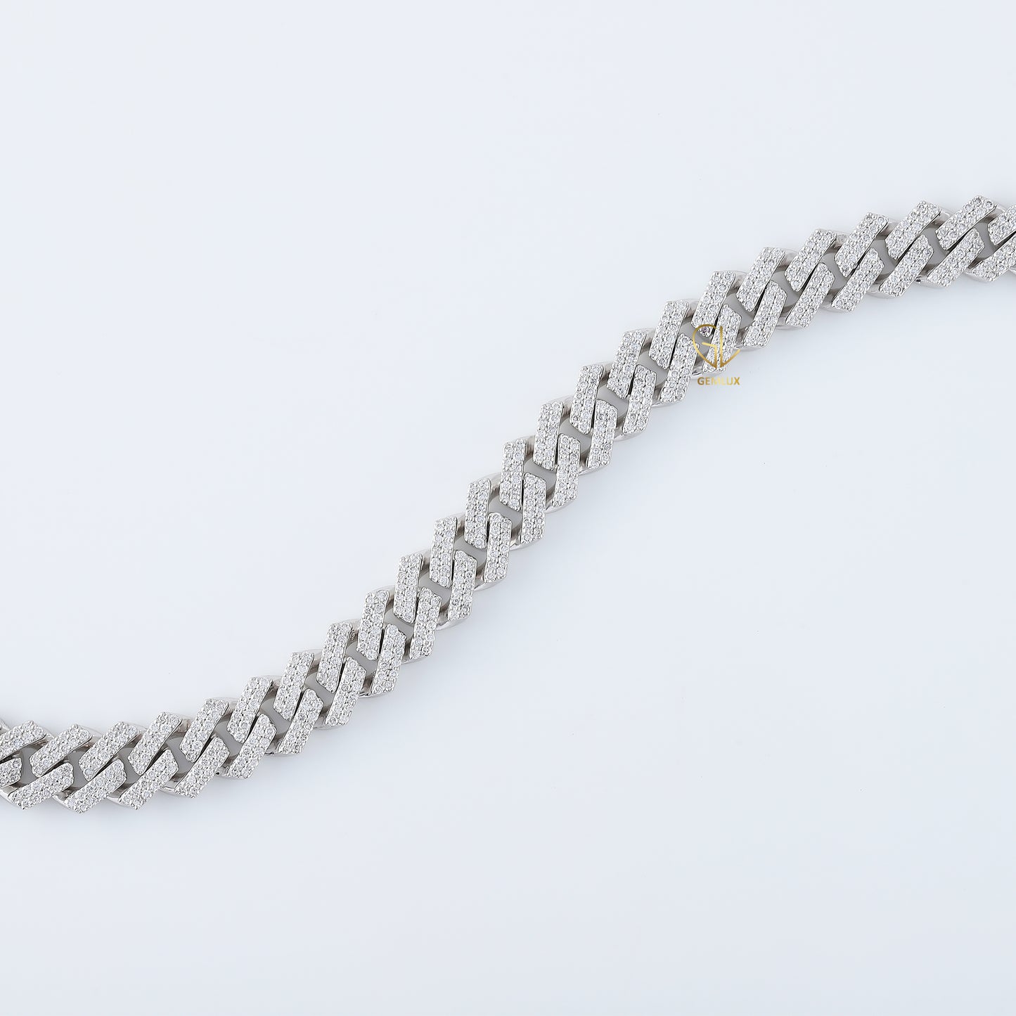 Iced Out Moissanite Cuban Link Chain HipHop Bracelet