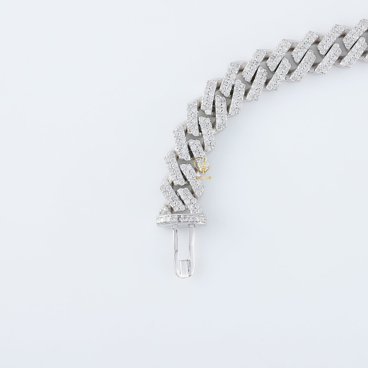 Iced Out Moissanite Cuban Link Chain HipHop Bracelet