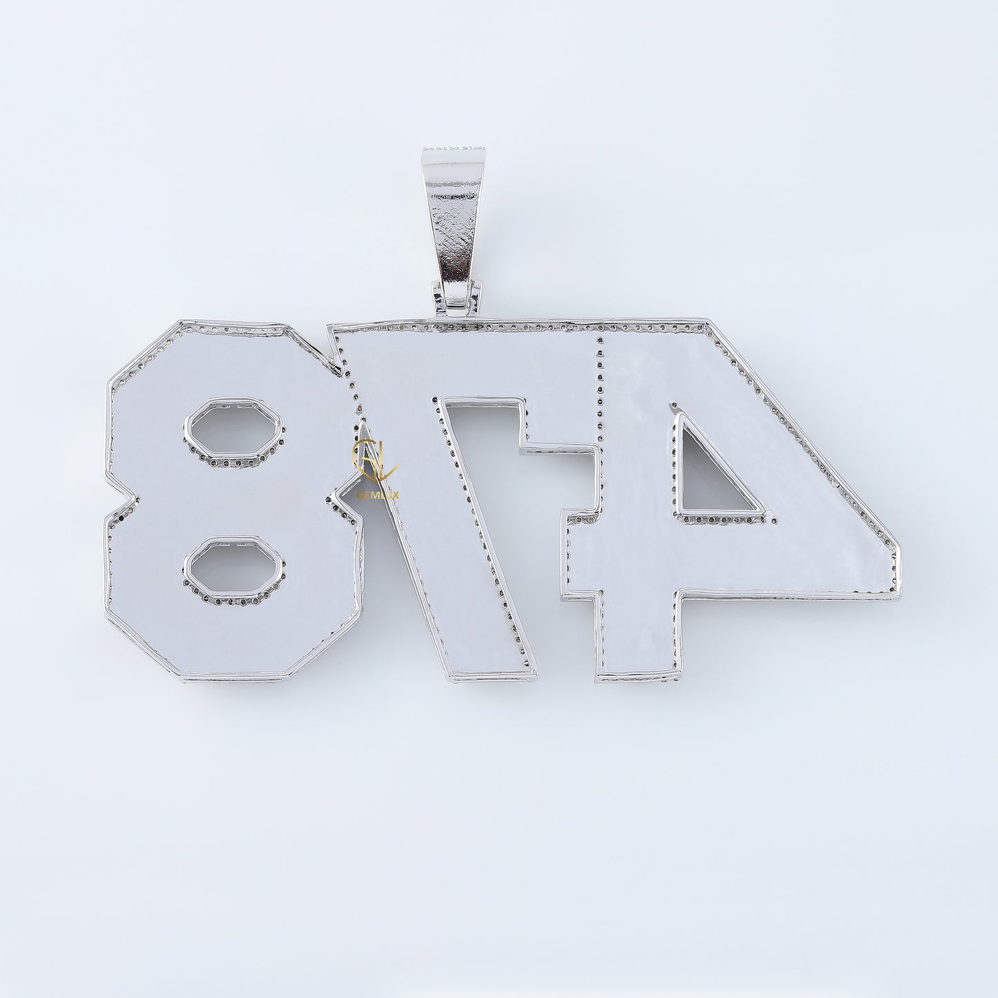 Iced Out Customized NUMBER Moissanite Pendant