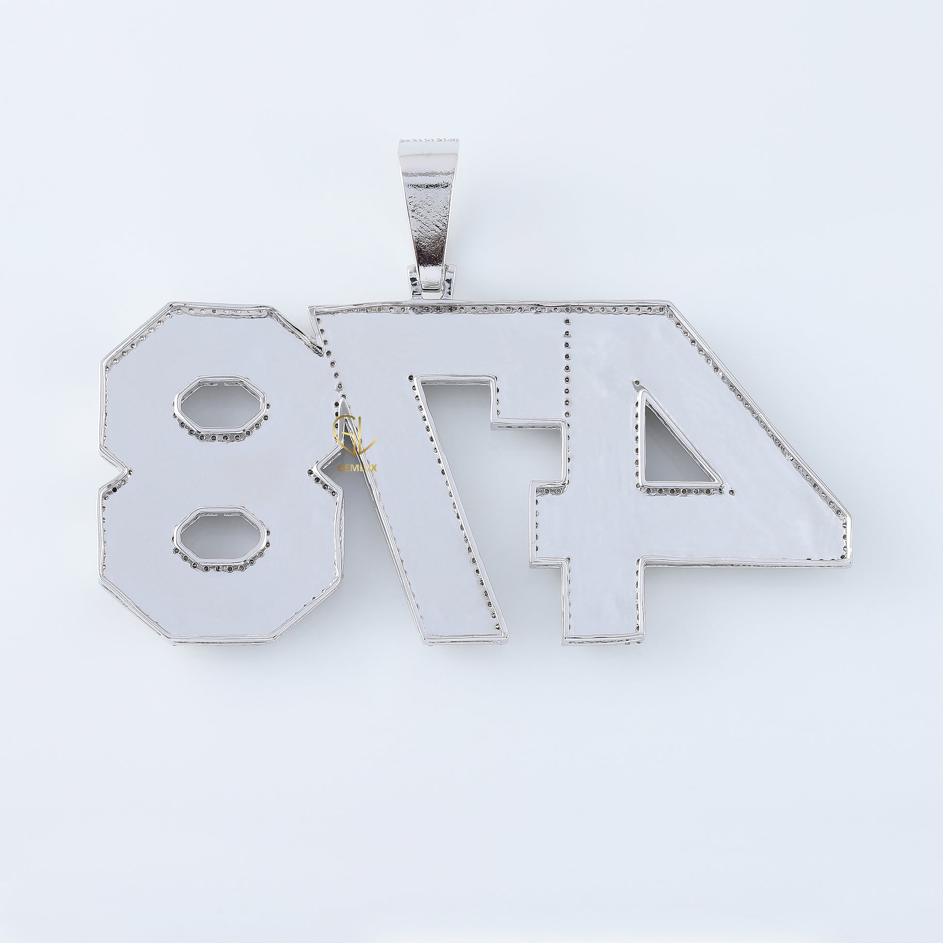 Iced Out Customized NUMBER Moissanite Pendant