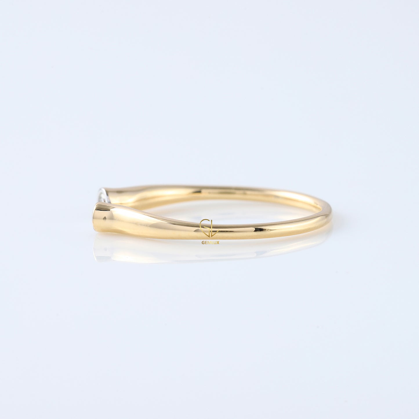 Open Cuff Two Stone Bezel Set Thin Stackable Band