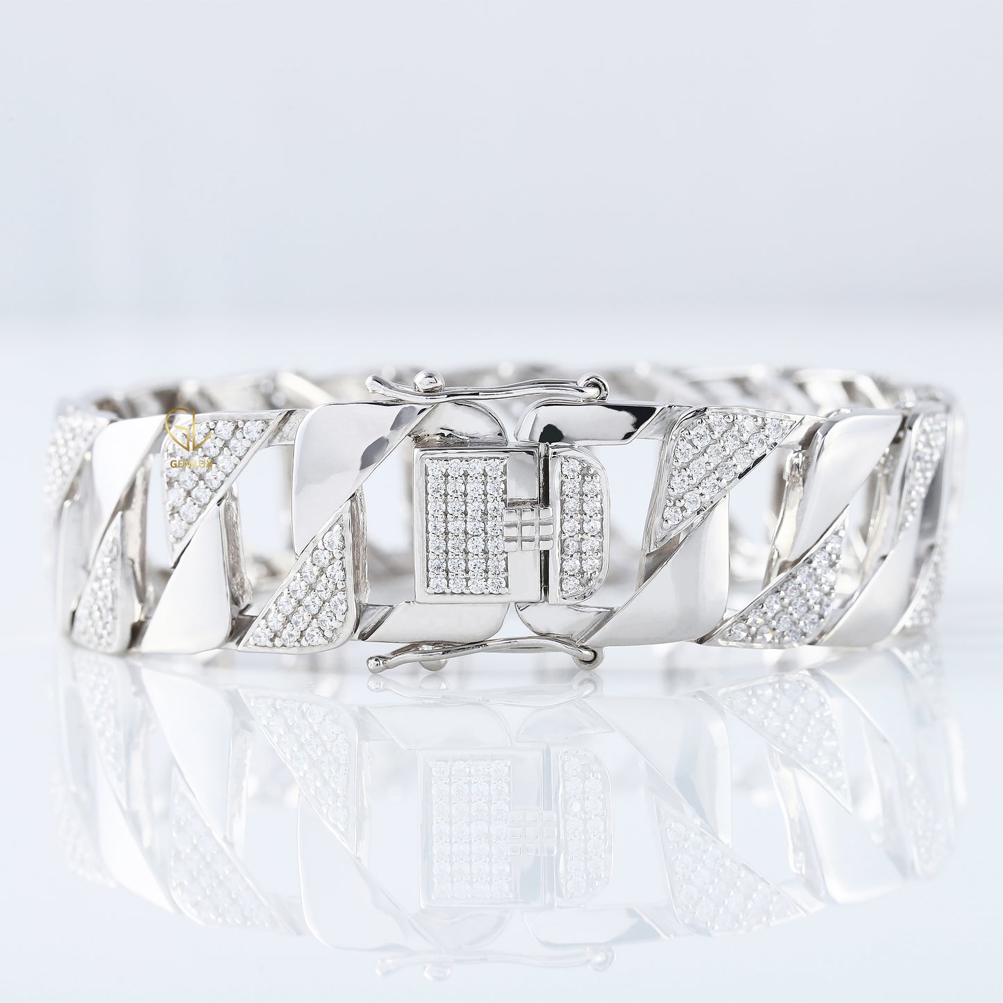 Bling Bling Lab Grown Diamond Cuban Hip Hop Bracelet For Men