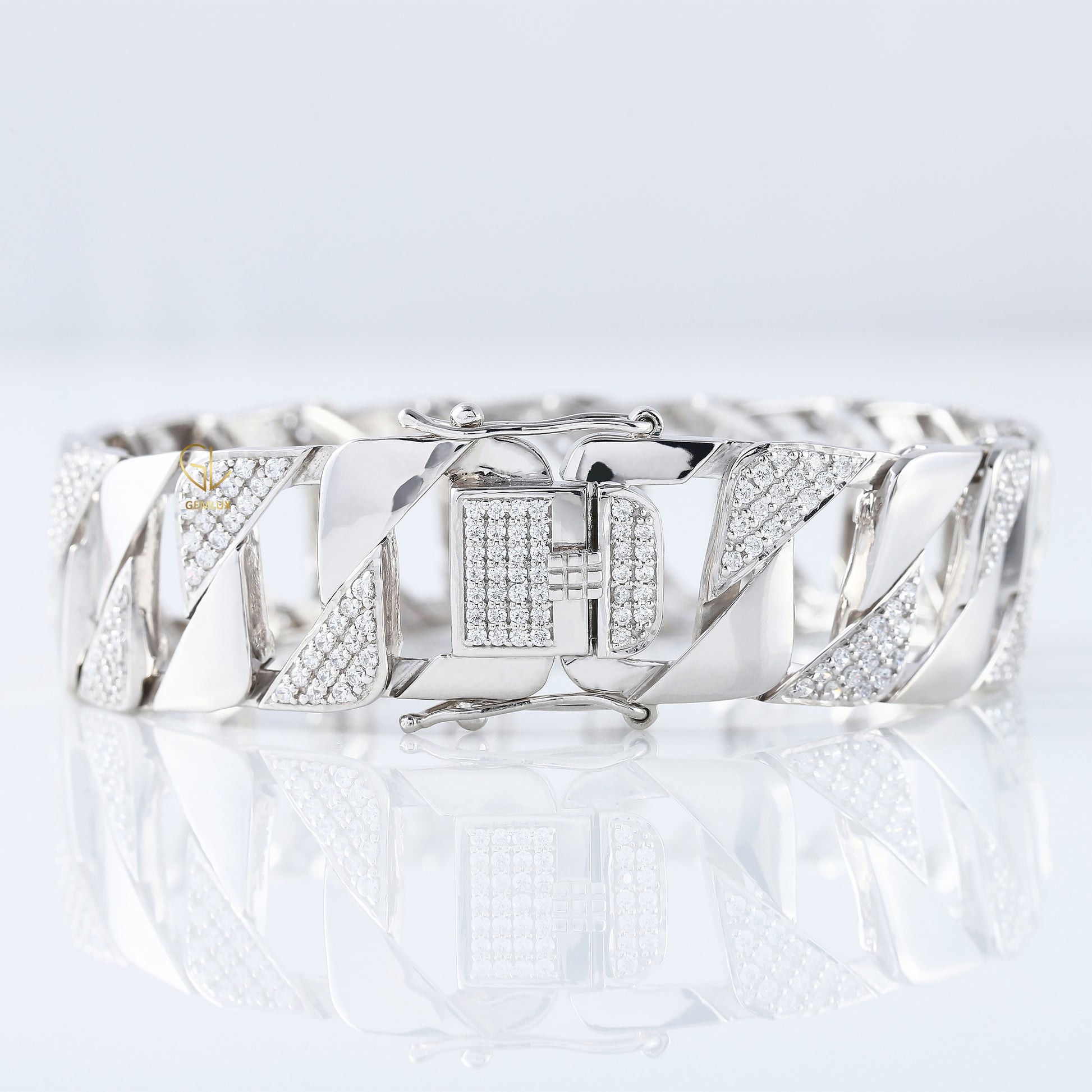 Bling Bling Lab Grown Diamond Cuban Hip Hop Bracelet For Men