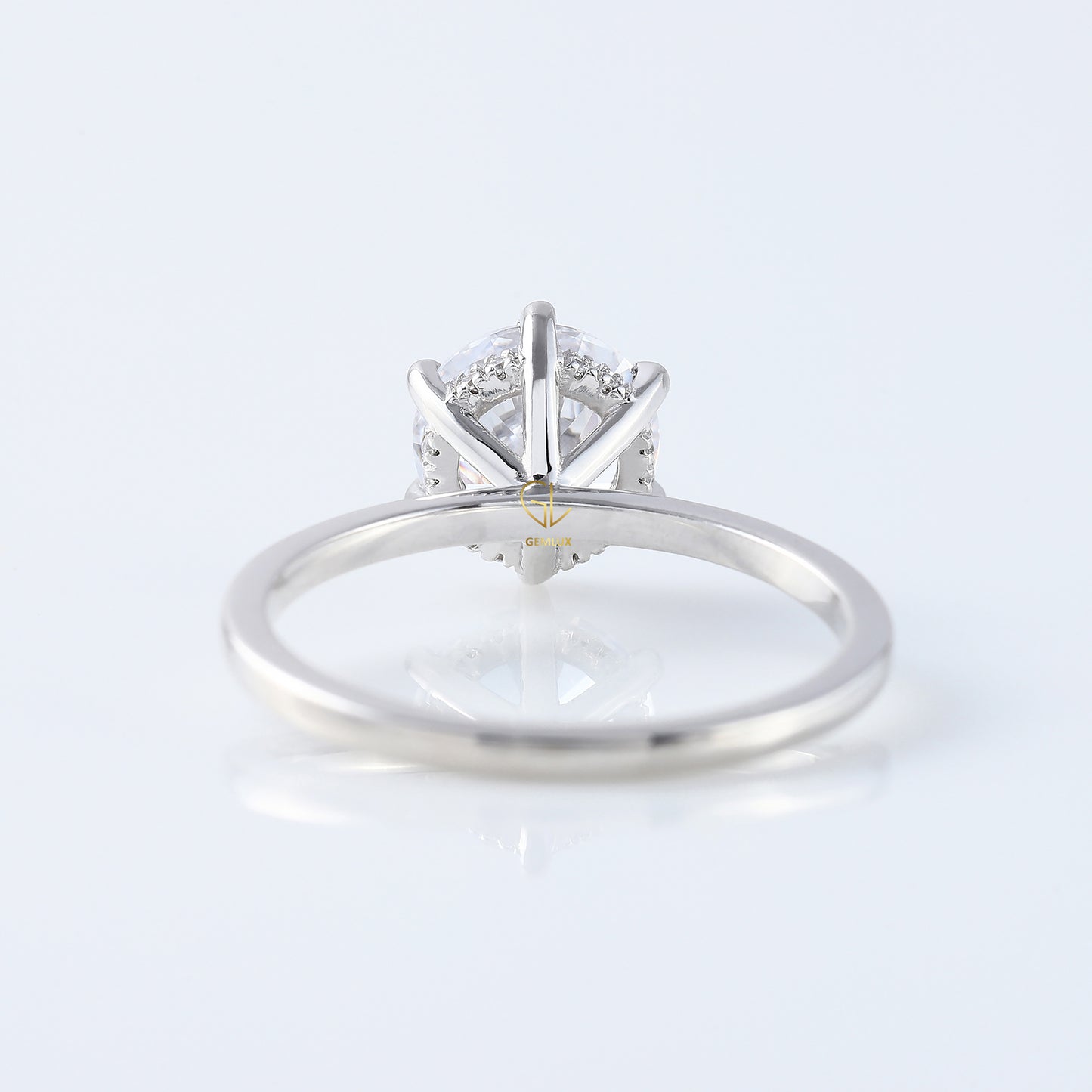 IGI Certified Round Cut Lab Grown Hidden Halo Solitaire Ring