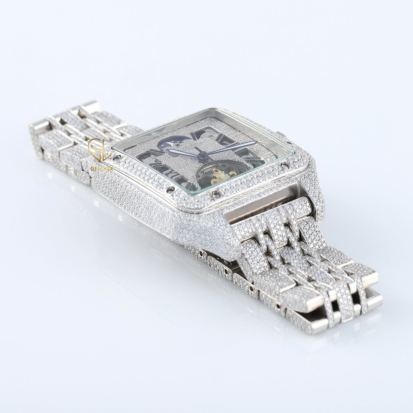 Pass Diamond Tester Iced Out Square Dial VVS Moissanite Watch