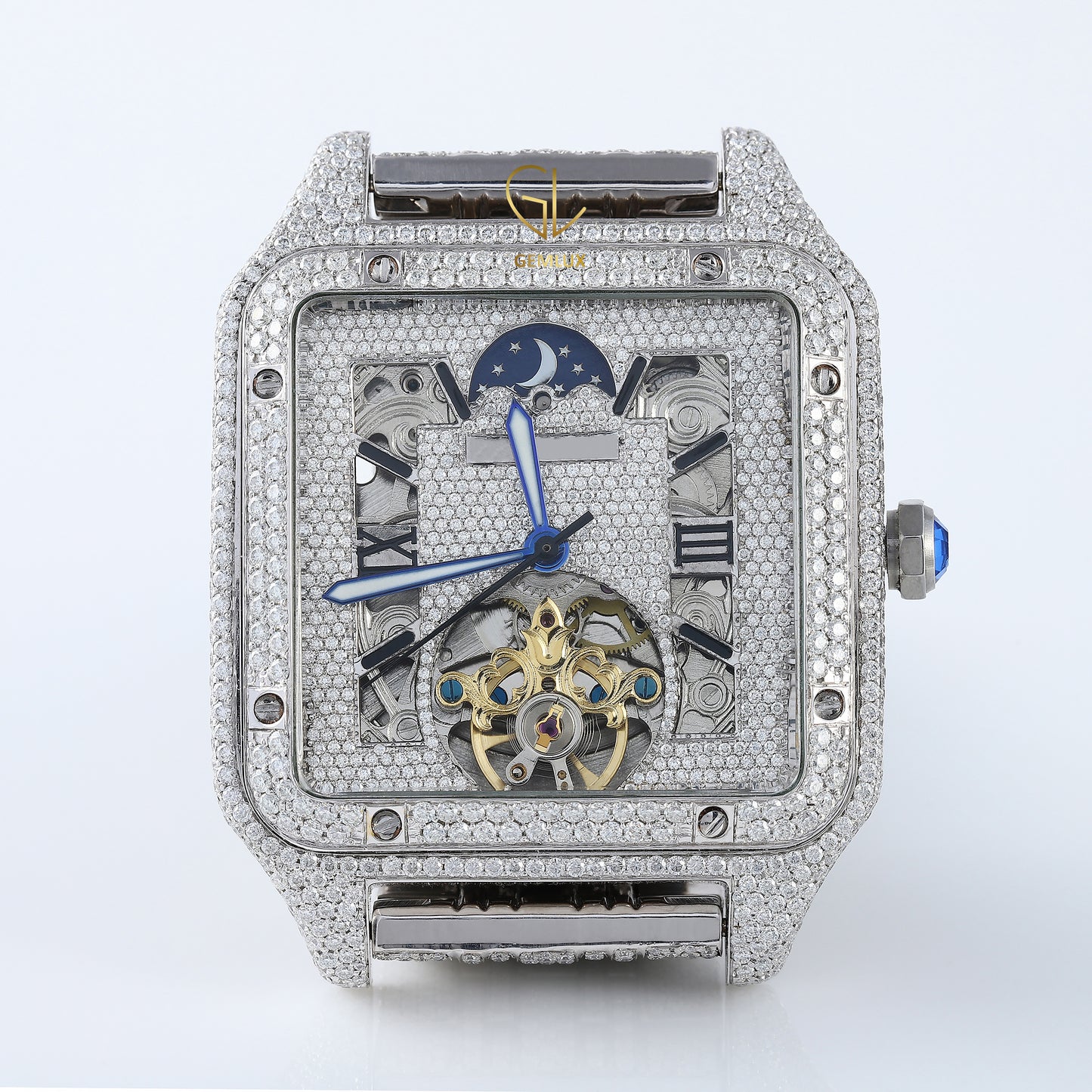 Pass Diamond Tester Iced Out Square Dial VVS Moissanite Watch