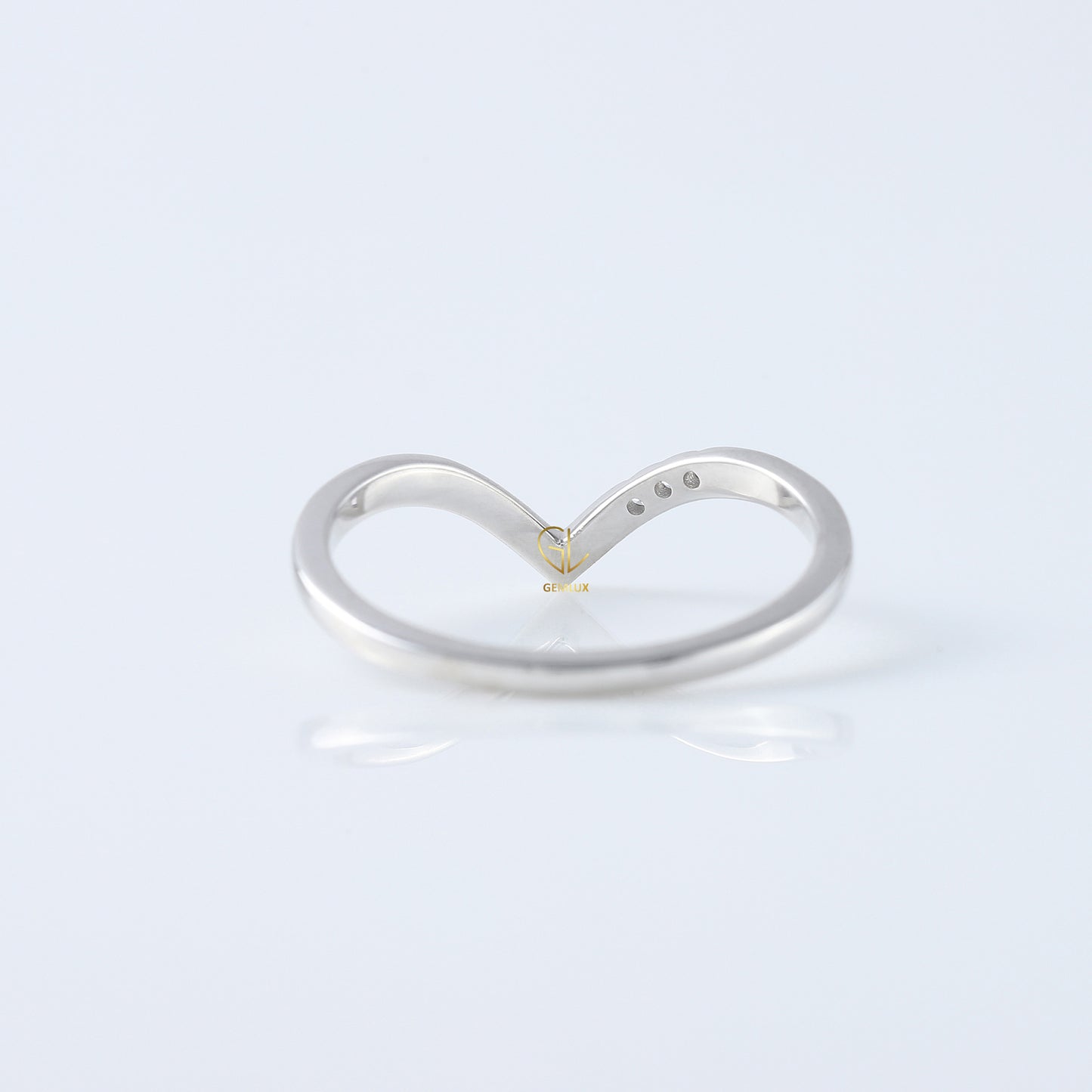 Three Stone Round Cut Lab Grown Diamond Wishbone Wedding Ring