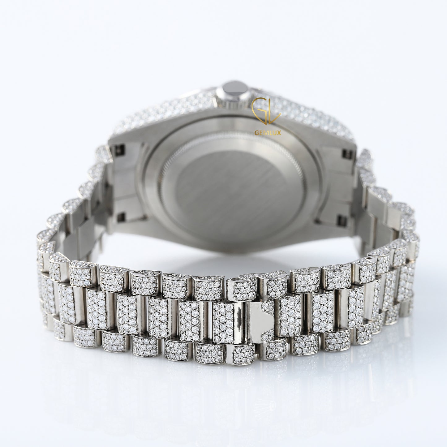 Iced Out Roman Dial Day Date VVS Moissanite Diamond Watch