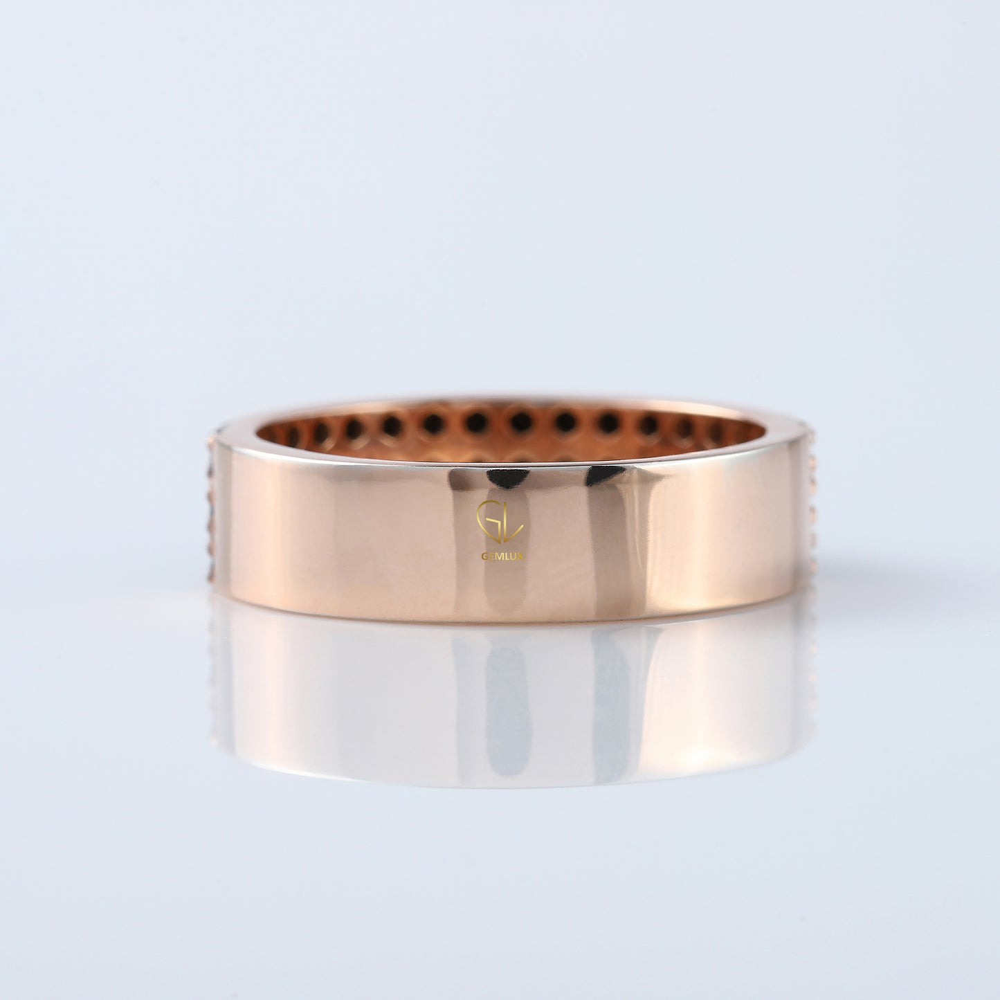 Three Row Black Moissanite Pave Set Eternity Men's Ring