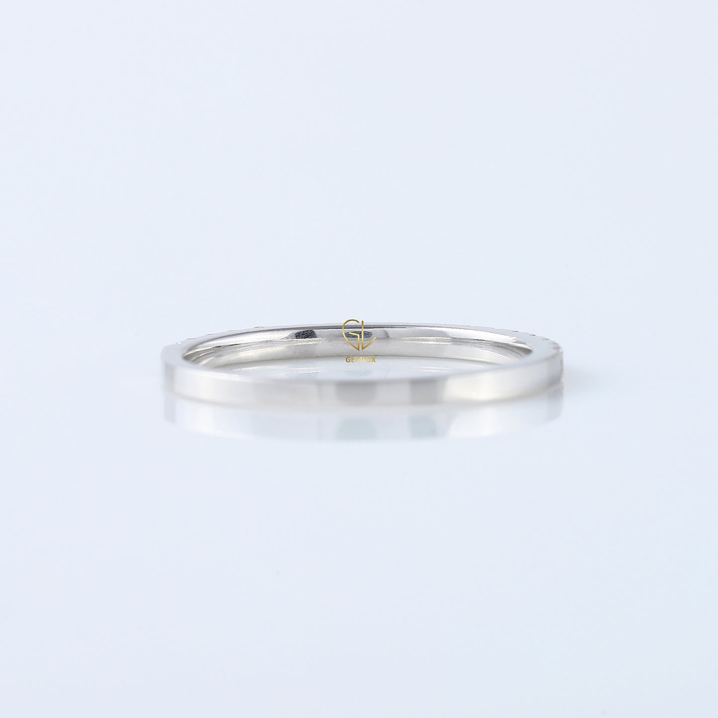 Round Cut Moissanite Delicate Eternity Wedding Band