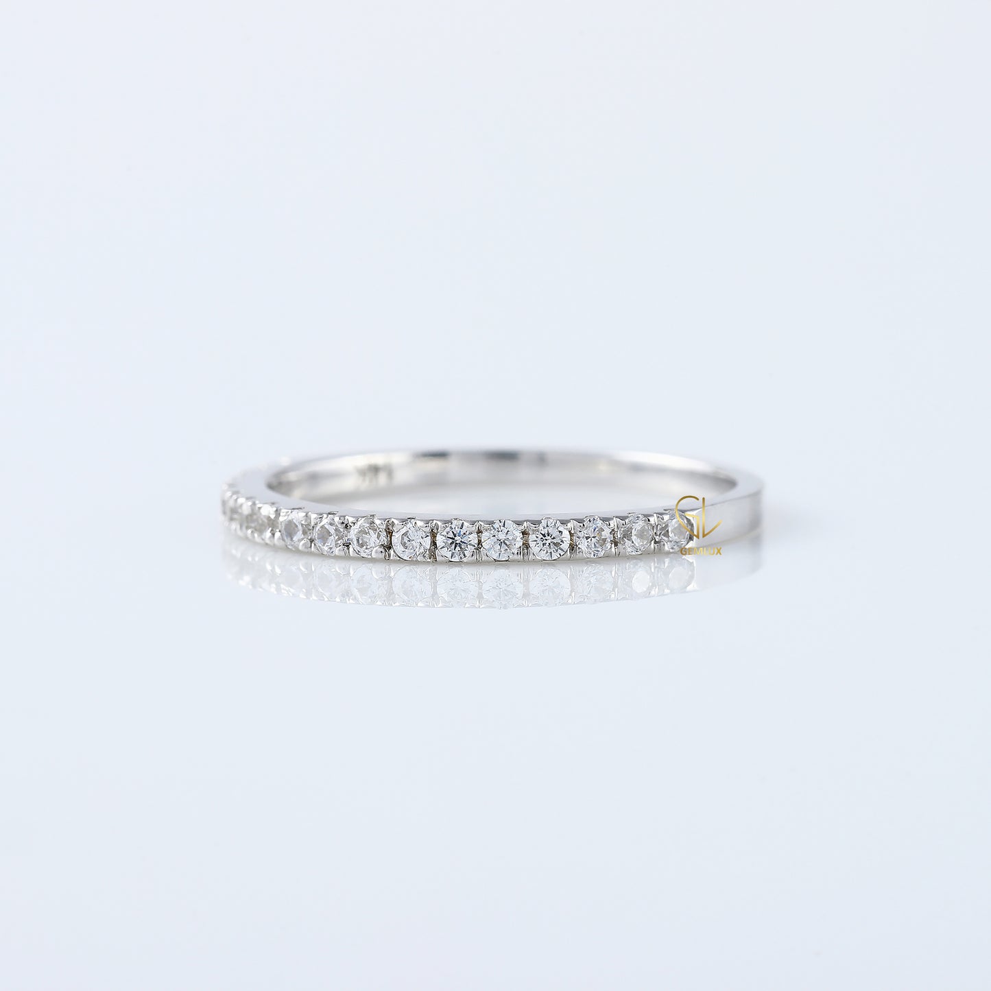 Delicate Round Cut Lab Grown Eternity Wedding Band