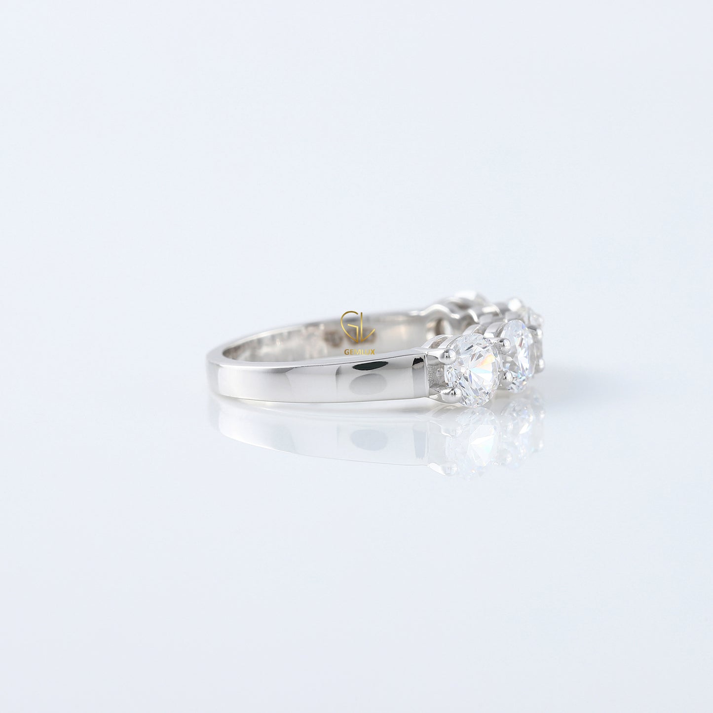 Five Stone Round Cut Lab Grown Diamond Wedding Ring