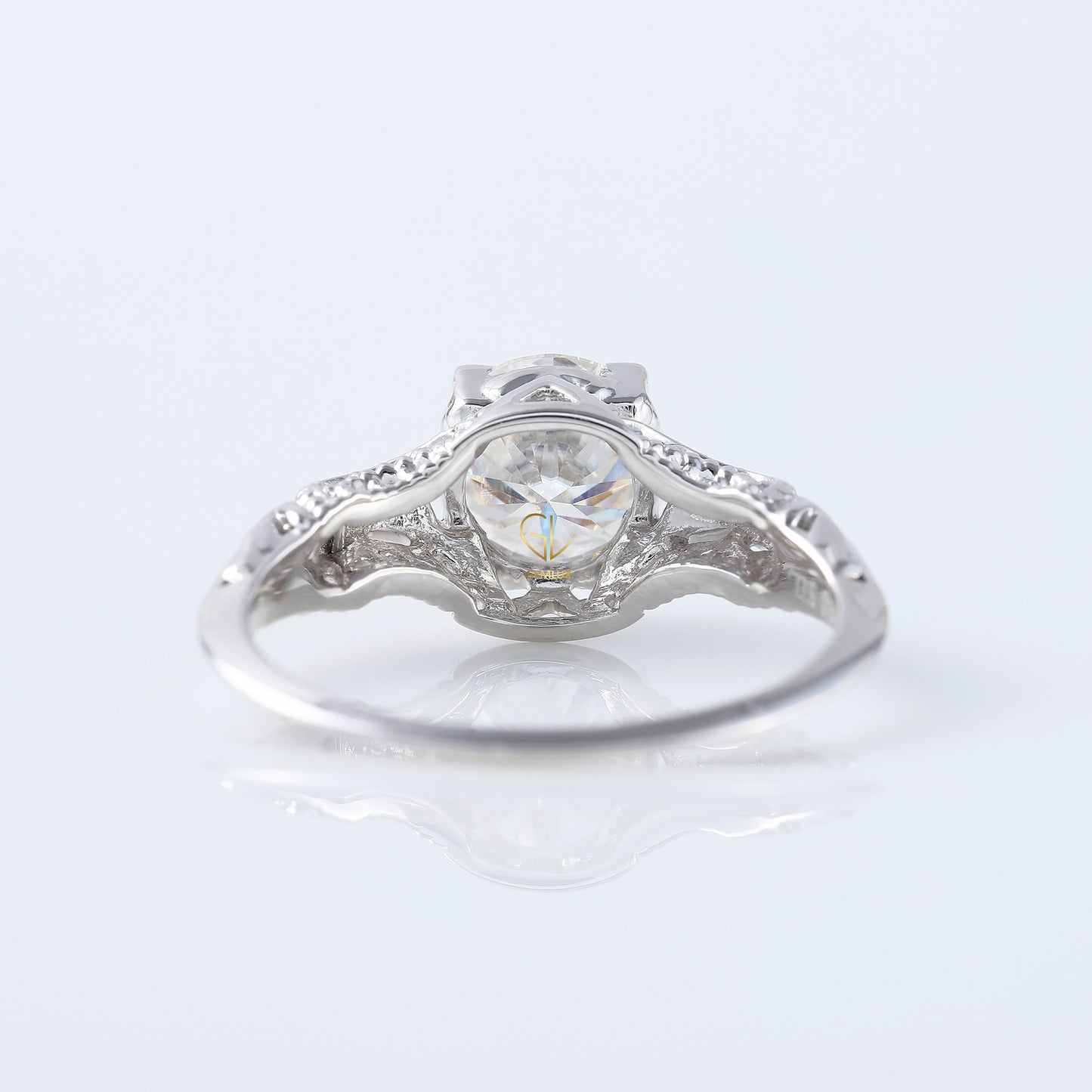 Vintage Inspired Lab Grown Art Deco Filigree Ring