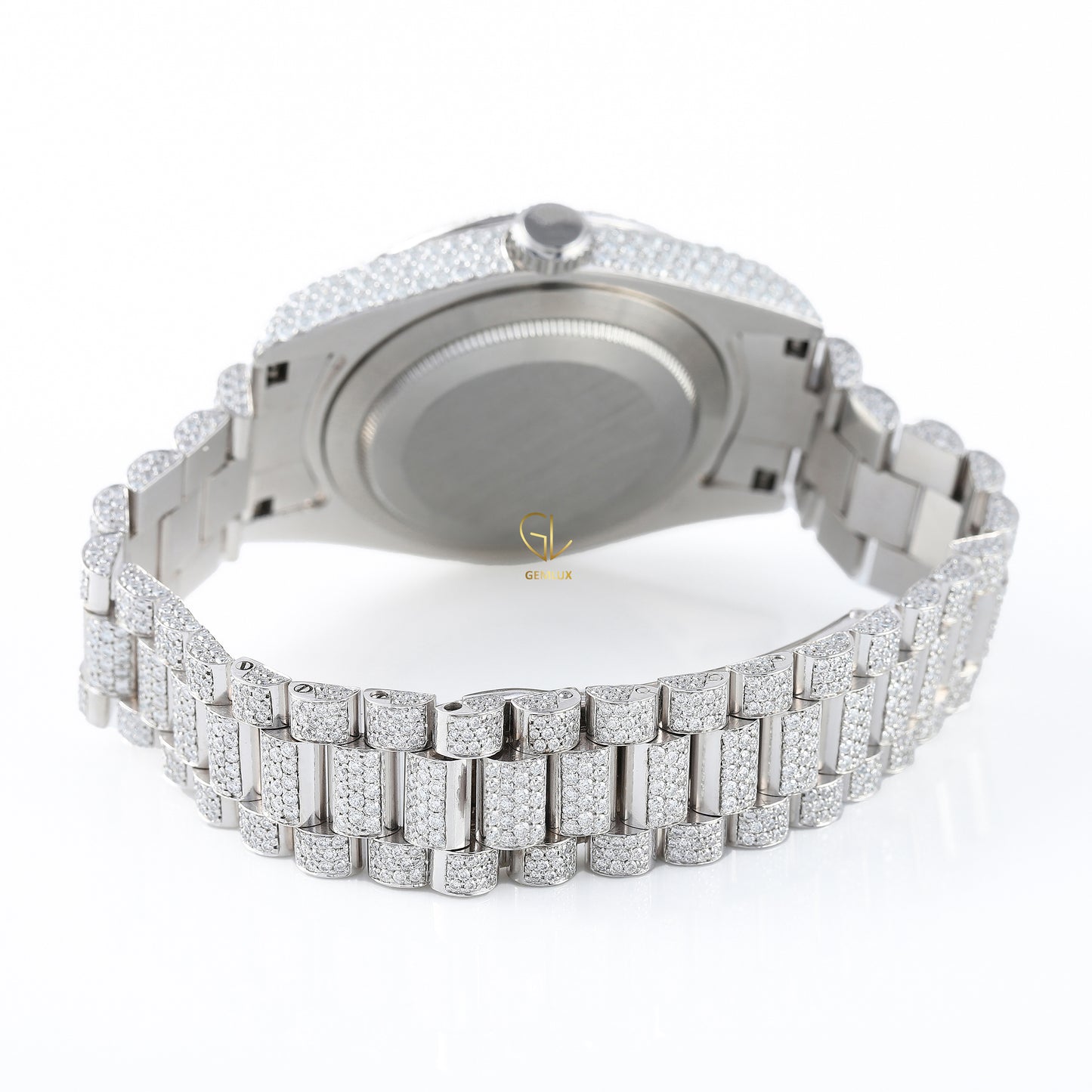 Roman Dial Iced Out D VVS Moissanite Watch