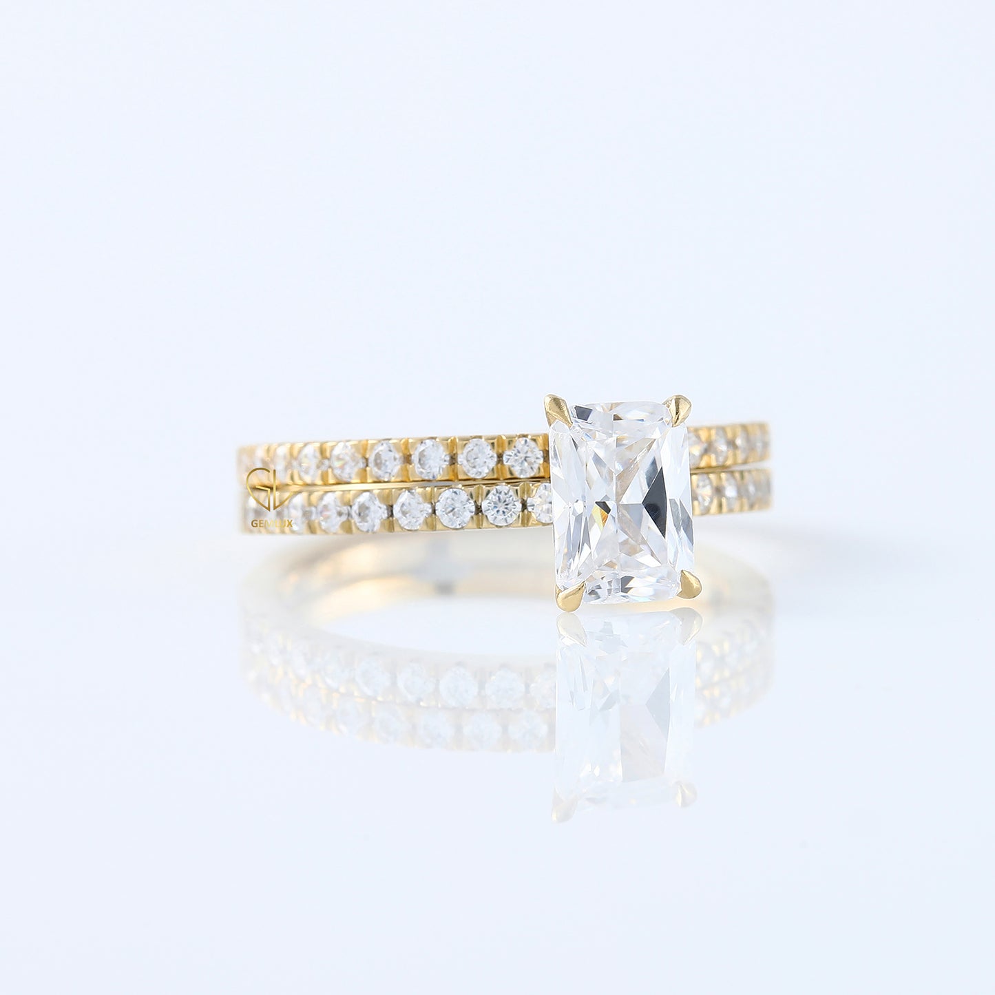 Radiant Cut Lab Grown Diamond Ring Set