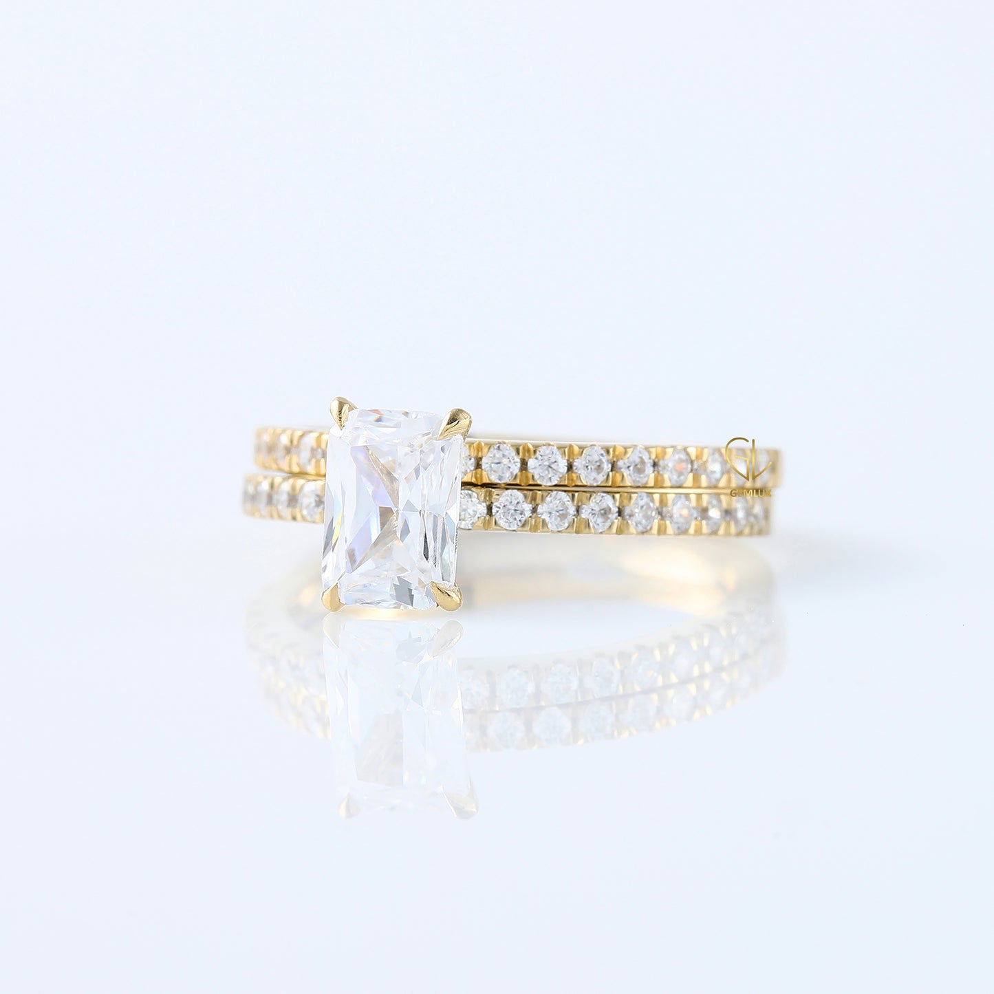 Radiant Cut Lab Grown Diamond Ring Set