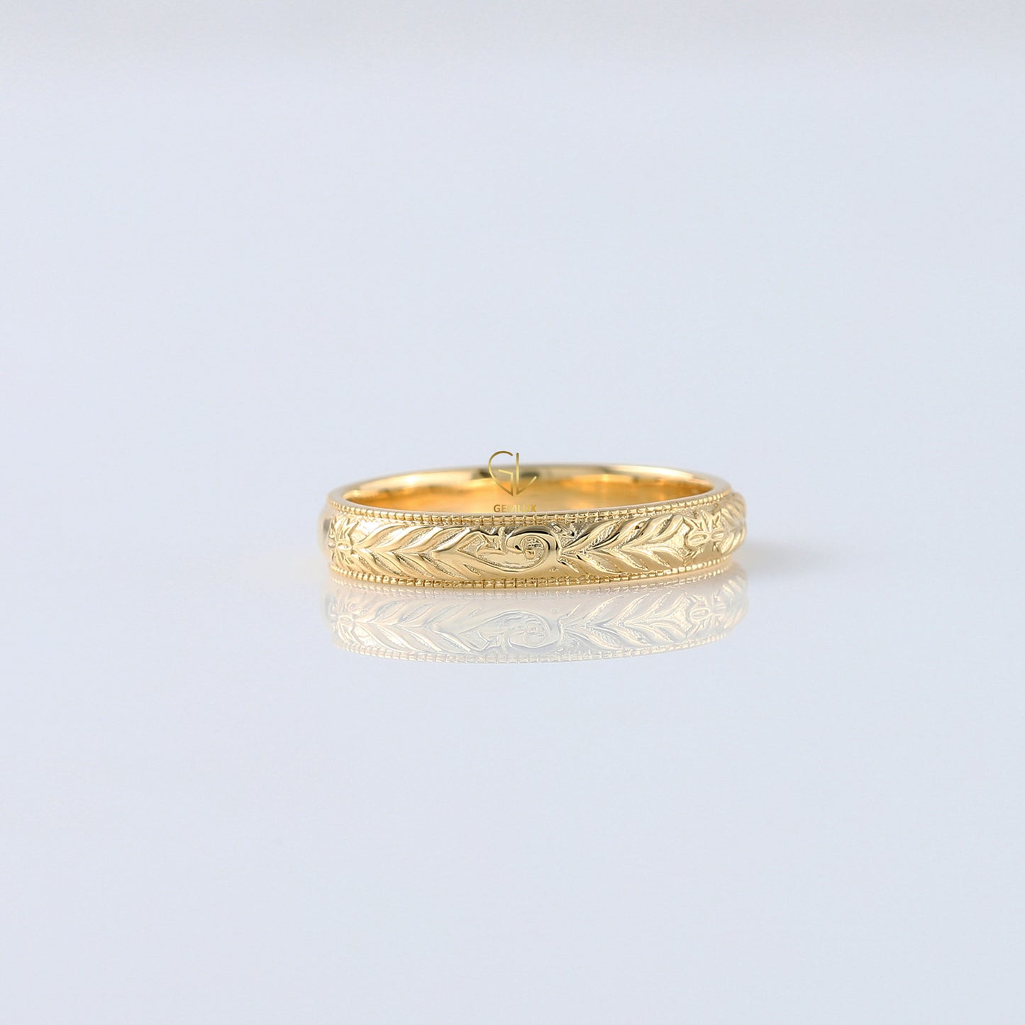 Retro Vintage 14k Solid Gold Plain Gold Filigree Wedding Band
