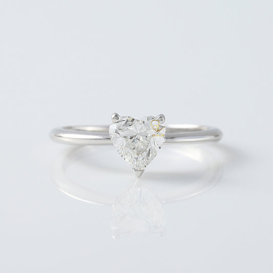 Heart Shape Moissanite Classic Solitaire Engagement Ring