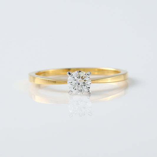 Pinch Style Certified Round Cut Lab Grown Solitaire Engagement Ring